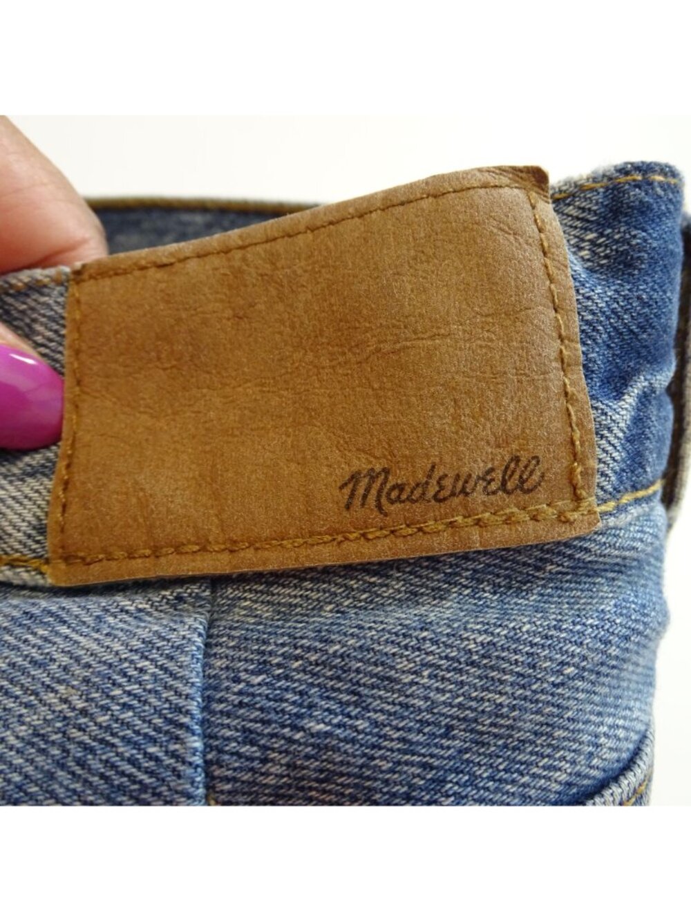 Madewell The Dean Easy Straight Jean Women Light Wash Raw Hem Button Fly Size 28 - Picture 10 of 15